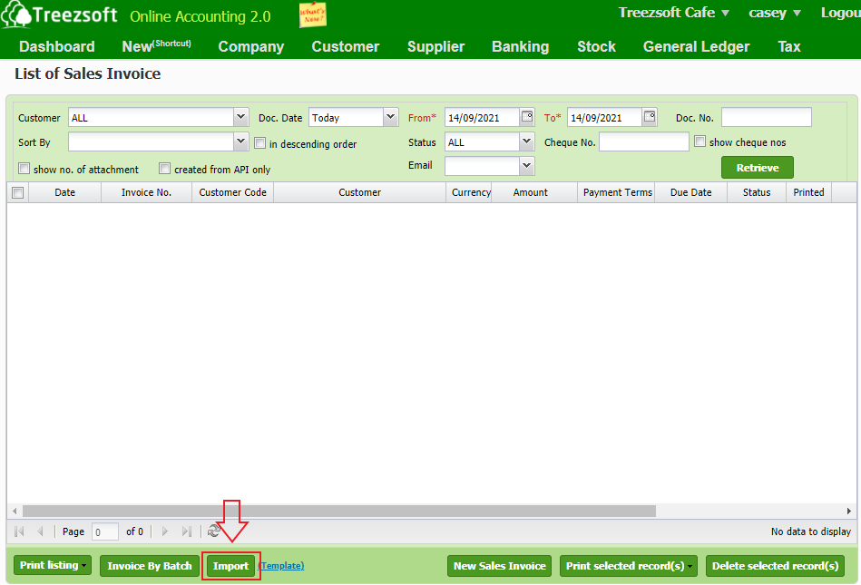 invoice - How to import invoice listing? - TreezSoft博客