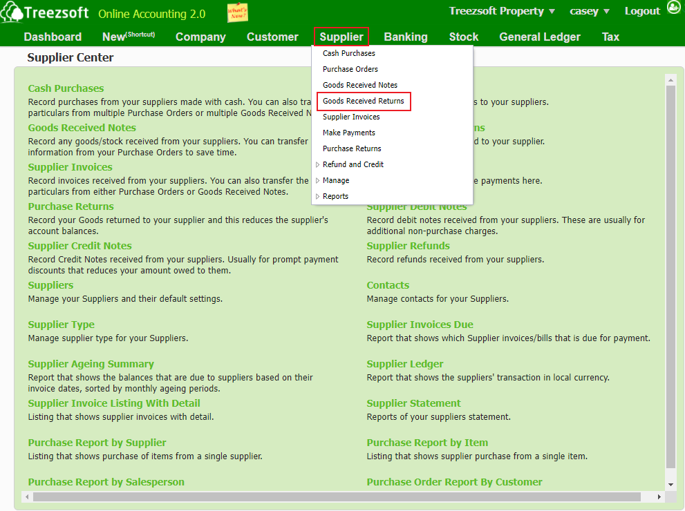 return - How to record Goods Received Returns? - TreezSoft博客