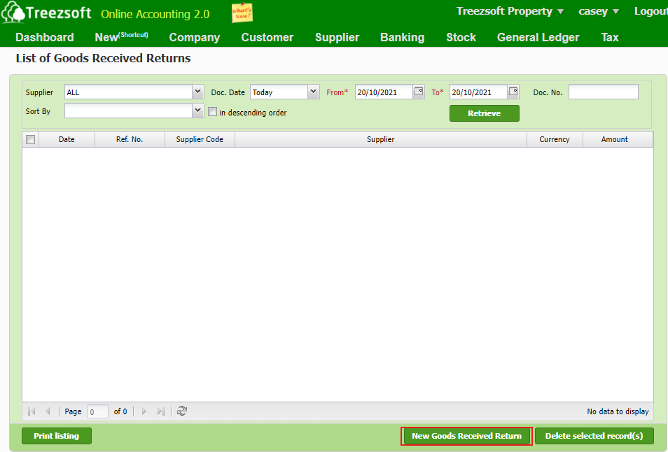 return - How to record Goods Received Returns? - TreezSoft Blogs