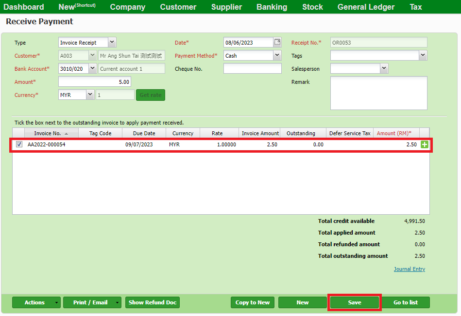 overpayment Record an overpayment on cash sales Treezsoft Blog